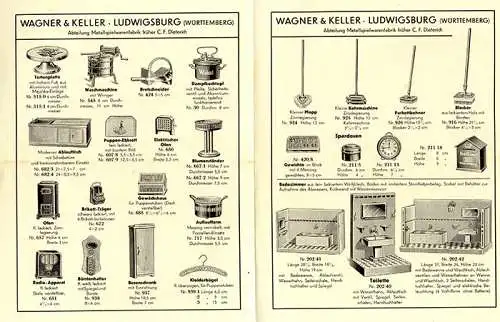 Württemberg Ludwigsburg Puppenküche Metall Spielwaren Fabrik Wagner Katalog 1932