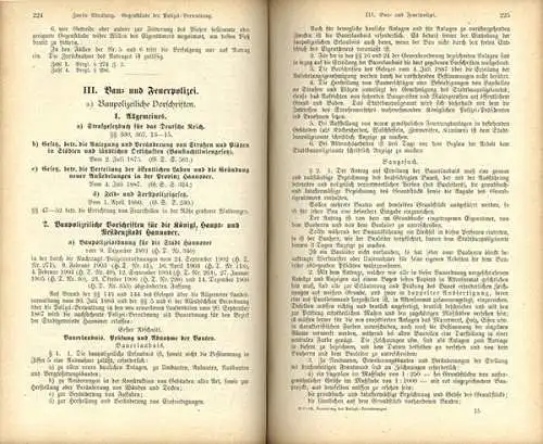 Niedersachsen Hannover Linden Landes Polizei Verordnung Statuten Buch 1908