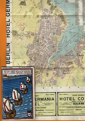 Ostsee Kiel Stadt Geschichte Verkehr Vororte Reklame Stadtplan Reiseführer 1910