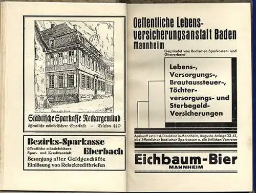 Hessen Starkenburg Odenwald Neckar Baden Kunst Grafik Heimat Wanderbuch 1928