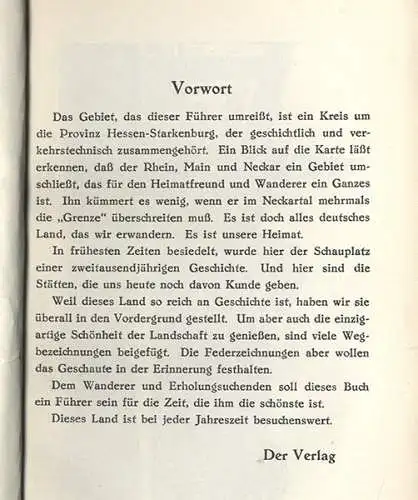 Hessen Starkenburg Odenwald Neckar Baden Kunst Grafik Heimat Wanderbuch 1928