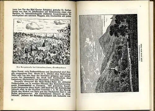 Hessen Starkenburg Odenwald Neckar Baden Kunst Grafik Heimat Wanderbuch 1928