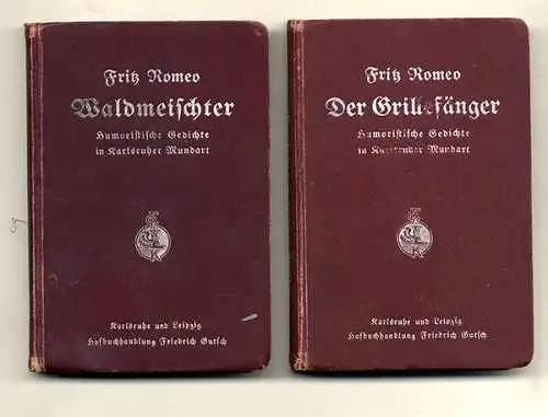 Baden Karlsruhe Verse Gedichte in Mundart Fritz Romeo 4 Bände 1922