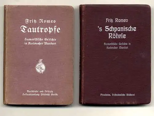 Baden Karlsruhe Verse Gedichte in Mundart Fritz Romeo 4 Bände 1922