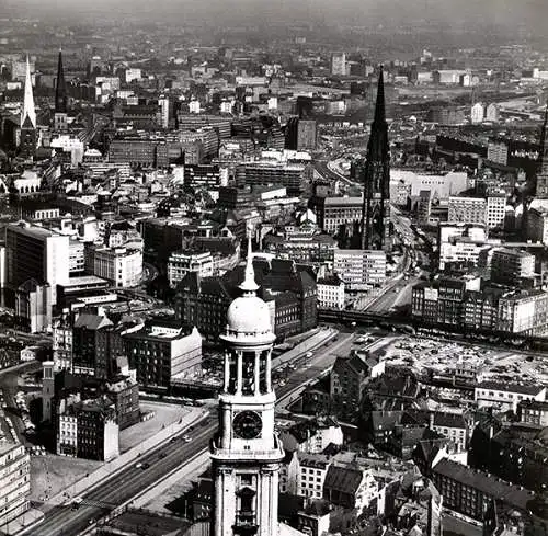 Hamburg Innenstadt Architektur Vororte 12 Original Foto Luftbilder Mappe 1976