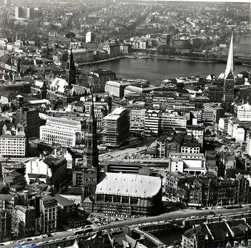 Hamburg Innenstadt Architektur Vororte 12 Original Foto Luftbilder Mappe 1976