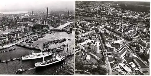 Hamburg Innenstadt Architektur Vororte 12 Original Foto Luftbilder Mappe 1976