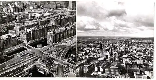 Hamburg Innenstadt Architektur Vororte 12 Original Foto Luftbilder Mappe 1976