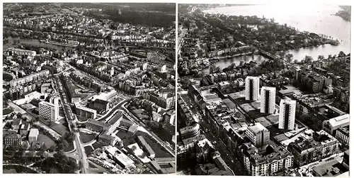 Hamburg Innenstadt Architektur Vororte 12 Original Foto Luftbilder Mappe 1976
