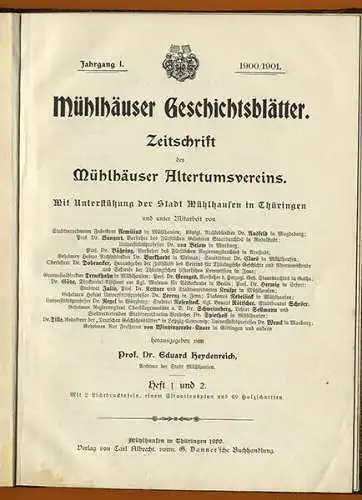Thüringen Mühlhausen Mittelalter Stadt Geschichte Jahrbuch 1901