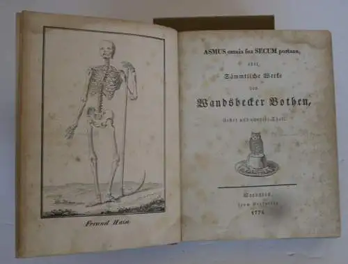 Hamburg Literatur Wandsbecker Bote Matthias Claudius Werke 8 Bände Kupfer 1844