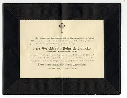 Österreich Bosnien Herzogowina Trauer Brief Anzeige Kreis Gericht Travnik 1906