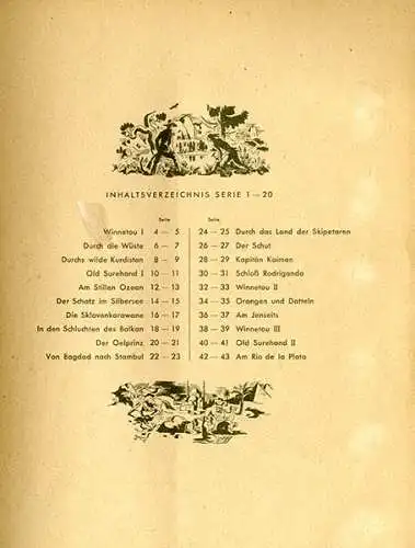 Karl May Abenteuer Winnetou Ölprinz Serie 1-20 Magarine Sammelbilder Album 1952