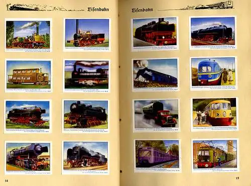 Sammelbilder Album Technik Geschichte Schiffe Auto Flugzeug Eisenbahn 1952
