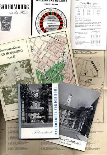 Hessen Taunus Bad Homburg Stadt Geschichte Reiseführer Spielbank Stadtplan 1960