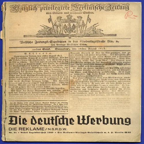 Die Reklame Zeitschrift Dezember 1933 Thema Die Deutsche Werbung Kunst Grafik 