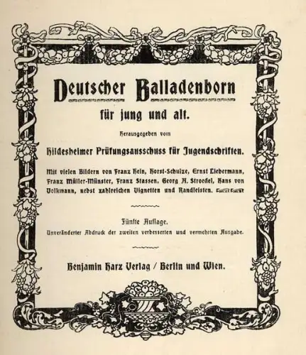Deutsches Helden Heimat Lieder und Balladen Buch sehr schön illustrierte Buchaus