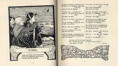Deutsches Helden Heimat Lieder und Balladen Kunst Grafik Buch 1925