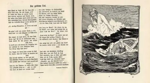 Deutsches Helden Heimat Lieder und Balladen Kunst Grafik Buch 1925