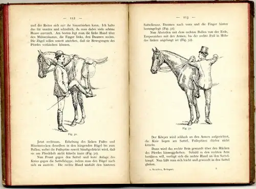 Pferde Reitsport Galopp Turnier Springreiten Jagd Reitlehre Handbuch 1896