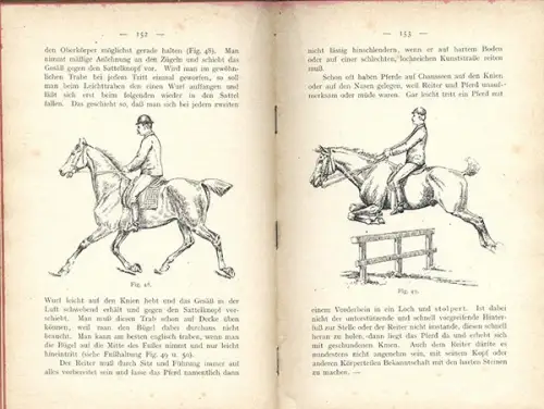 Pferde Reitsport Galopp Turnier Springreiten Jagd Reitlehre Handbuch 1896