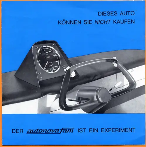 Design Experiment Automobil Geschichte Autonova Fam Prospekt 1965 Faksimile