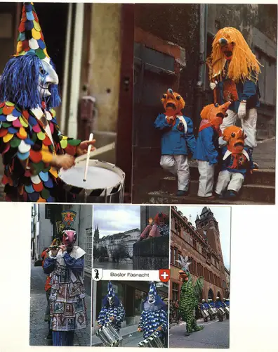 Schweiz Basel Basler Fastnacht Umzug Masken 17 Foto Postkarten