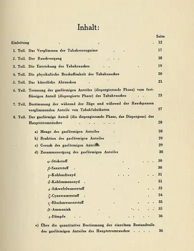 Chemie Medizin Zigaretten Tabak Nikotin Entstehung Wirkung Buch 1939