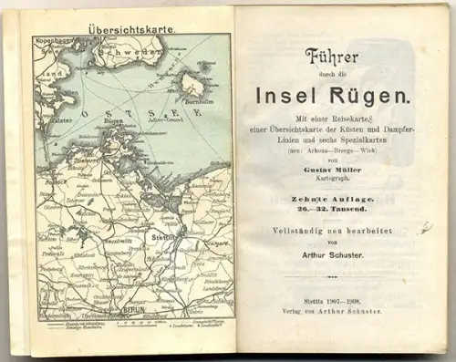 Ostsee Insel Rügen Sassnitz Putbus Binz Sellin Arkona Verkehr Reiseführer 1908