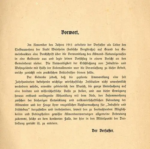 Baden Weinheim Stadtgeschichte Allmende Entwicklung Industrie Buch 1914