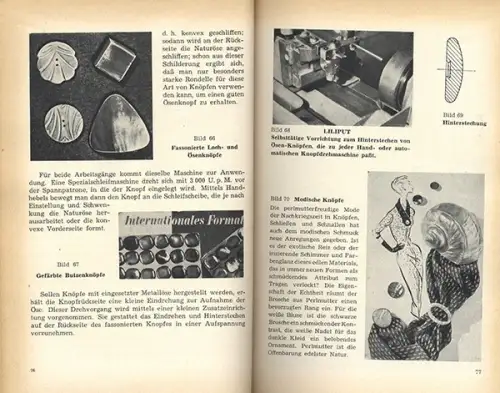 Altes Handwerk Perlmutt Fischerei Knopf Herstellung Geschichte Buch 1958