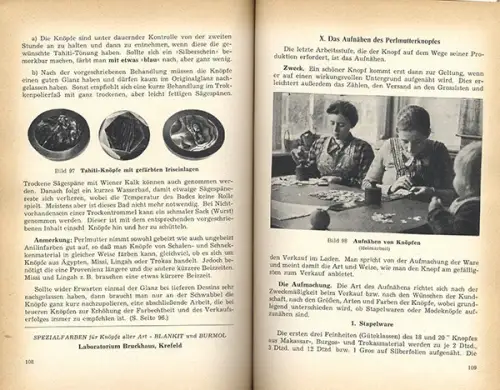 Altes Handwerk Perlmutt Fischerei Knopf Herstellung Geschichte Buch 1958