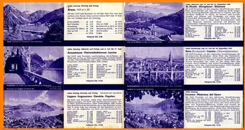 Schweiz Eisenbahn Tourismus Schweizerische Bundesbahn Reiseprospekt Sommer 1937