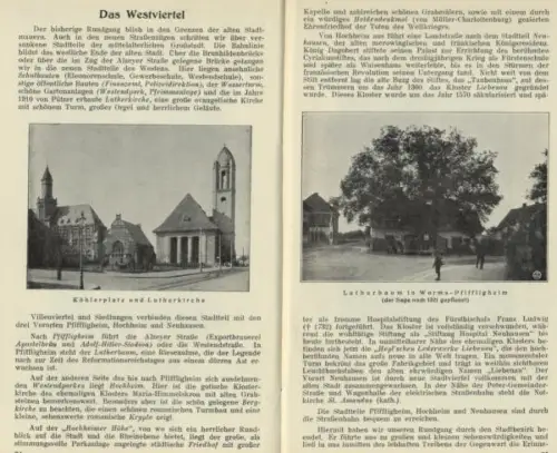 Rhein Hessen Worms Stadt Geschichte Baukunst Verkehr alter Reiseführer 1935