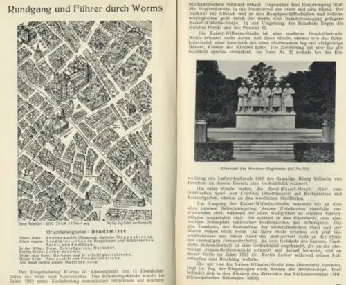 Rhein Hessen Worms Stadt Geschichte Baukunst Verkehr alter Reiseführer 1935