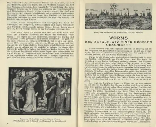 Rhein Hessen Worms Stadt Geschichte Baukunst Verkehr alter Reiseführer 1935