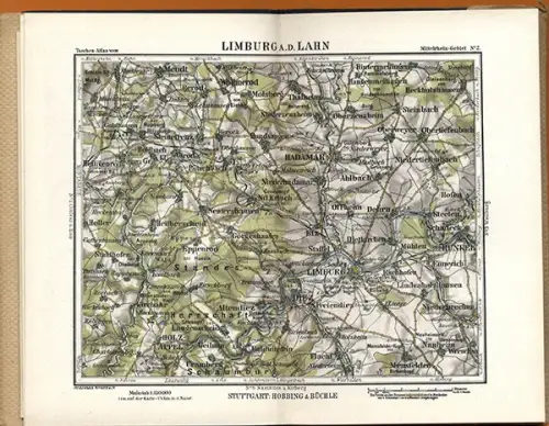 Hessen Rhein Main Taunus Frankfurt Nassau Peip Taschen Atlas 1904
