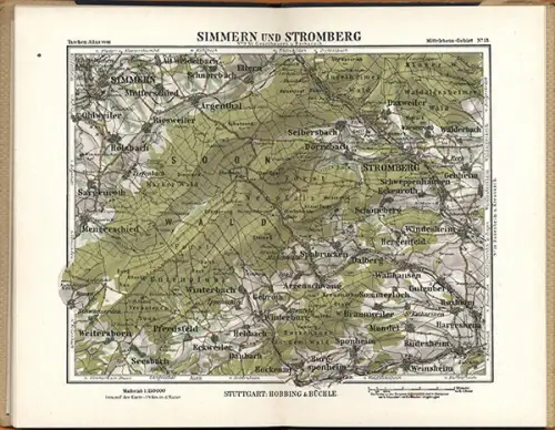 Hessen Rhein Main Taunus Frankfurt Nassau Peip Taschen Atlas 1904