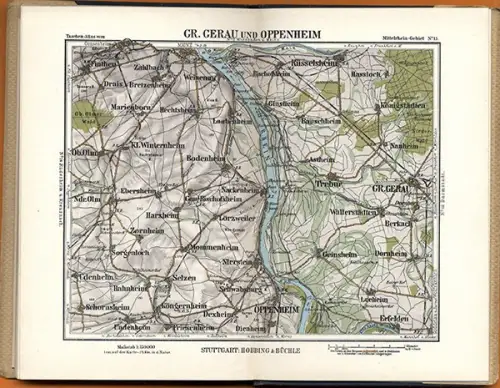 Hessen Rhein Main Taunus Frankfurt Nassau Peip Taschen Atlas 1904