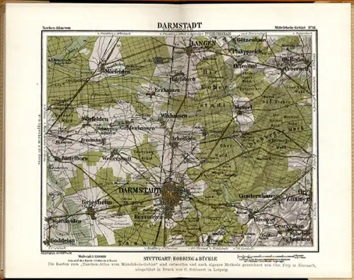 Hessen Rhein Main Taunus Frankfurt Nassau Peip Taschen Atlas 1904