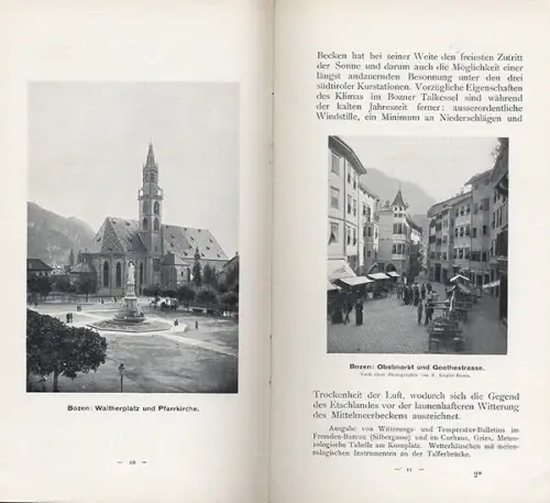 Italien Südtirol Bozen Tourismus Stadt Geschichte alter Reiseführer 1909