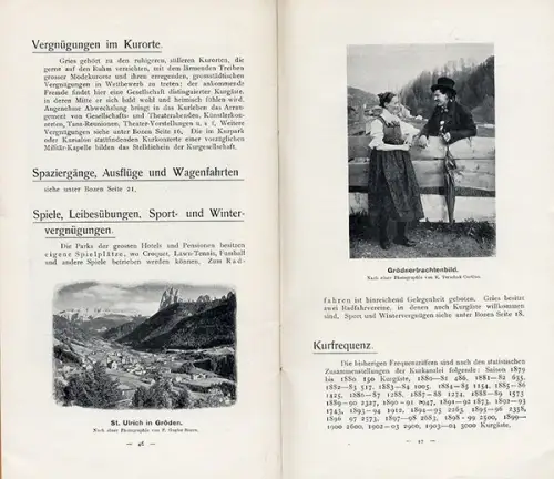 Italien Südtirol Bozen Tourismus Stadt Geschichte alter Reiseführer 1909