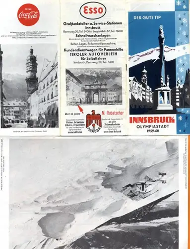 Österreich Wintersport Olympiastadt Innsbruck Tourismus Falt Werbeprospekt 1960