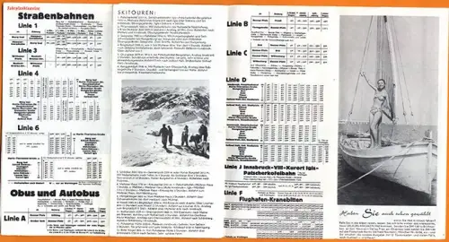 Österreich Wintersport Olympiastadt Innsbruck Tourismus Falt Werbeprospekt 1960