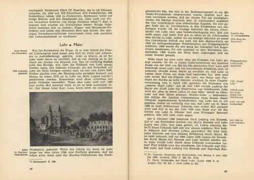 Bayern Main Spessart Lohr Stadt Landkreis Geschichte Chronik Heimatbuch 1962