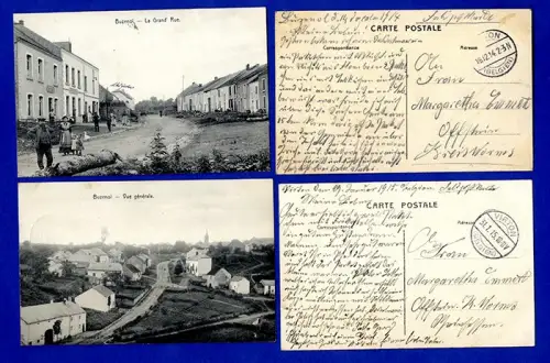 Weltkrieg Belgien Provinz Luxemburg Buzenol 4 Feldpost Karten 1915