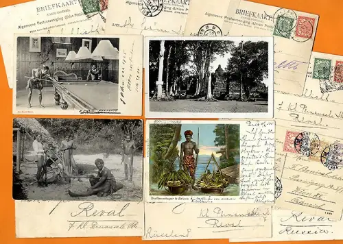 Asien Kolonien Niederländisch Indien Batvia Medang 13 Postkarten Philatelie 1904