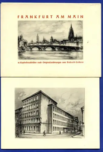 Hessen Frankfurt Main Altstadt Römer Oper Richard Enders Grafik Mappe 1937