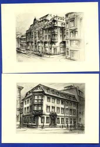 Hessen Frankfurt Main Altstadt Römer Oper Richard Enders Grafik Mappe 1937
