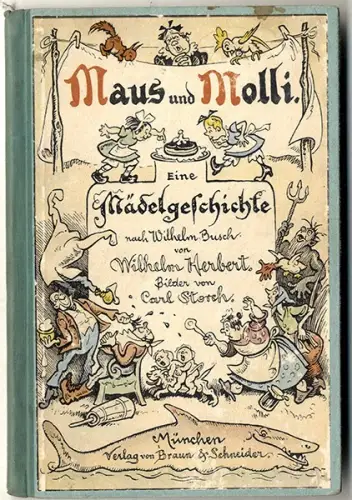 Lustige Mädchen Streiche Wilhelm Busch Art Bilderbuch Geschichten Comic 1920